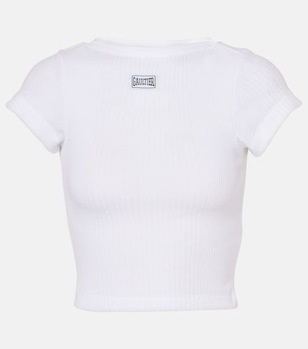 Crop top de jersey de algodón con logo - Jean Paul Gaultier - Modalova