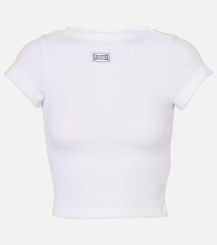 Logo cotton jersey crop top - Jean Paul Gaultier - Modalova