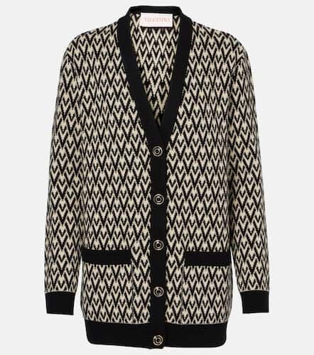 Toute La V virgin wool jacquard cardigan - Valentino - Modalova