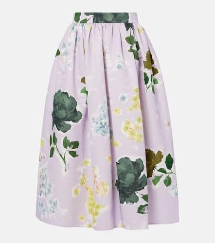 Floral cotton-blend midi skirt - Erdem - Modalova