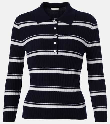 Striped cashmere and silk polo sweater - Vince - Modalova