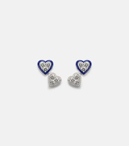 Heart 18kt white gold earrings with diamonds - Kamyen - Modalova