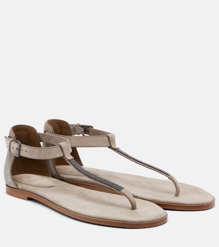 Sandali Monili in suede - Brunello Cucinelli - Modalova