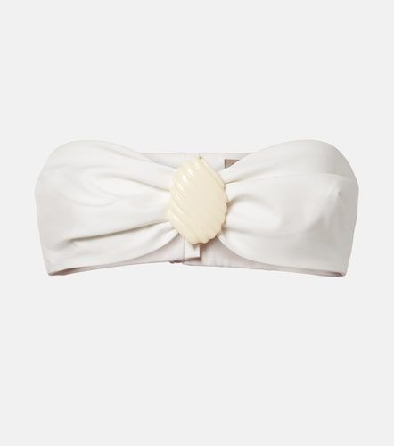 Embellished cotton-blend bandeau top - Adriana Degreas - Modalova