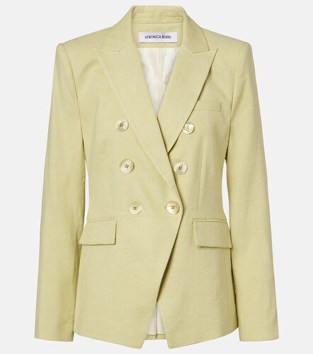 Blazer cruzado Miller de sarga en mezcla de lino - Veronica Beard - Modalova