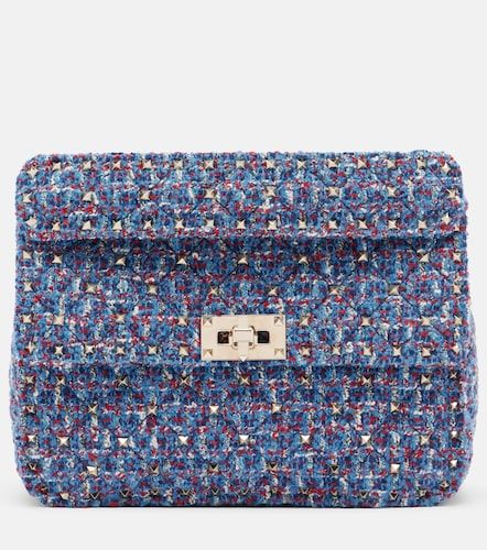 Borsa a mano Rockstud Spike Medium in tweed - Valentino Garavani - Modalova