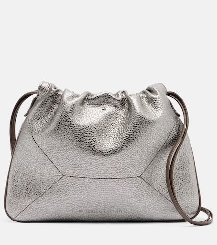 Borsa a tracolla Small in pelle metallizzata - Brunello Cucinelli - Modalova