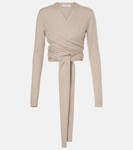 Cashmere and wool-blend wrap top - Alaia - Modalova