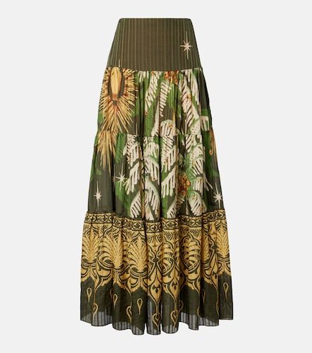 Gonna lunga in jacquard di seta e cotone - Johanna Ortiz - Modalova