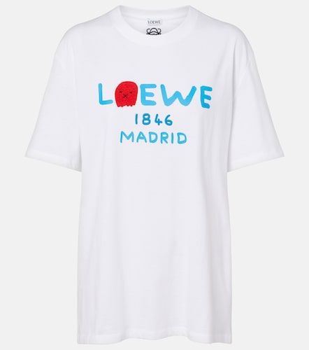 Camiseta oversized de jersey de algodón con logo - Loewe - Modalova