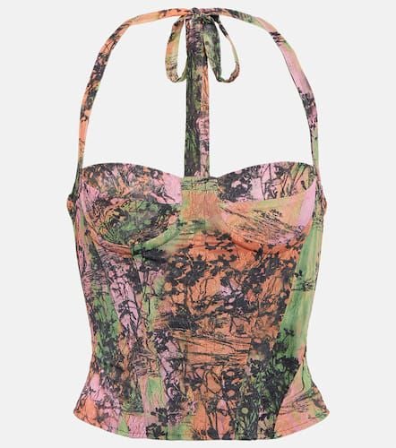 Printed halterneck bustier top - Roberta Einer - Modalova