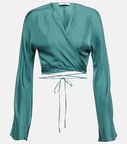 St. Tropez silk twill wrap top - Asceno - Modalova