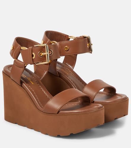 Leather platform wedge sandals - Gianvito Rossi - Modalova