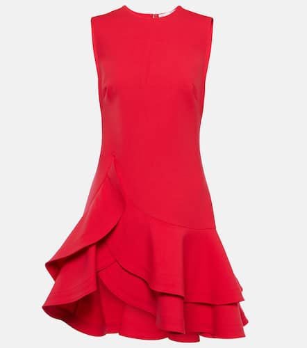 Tiered ruffled wool-blend minidress - Oscar de la Renta - Modalova