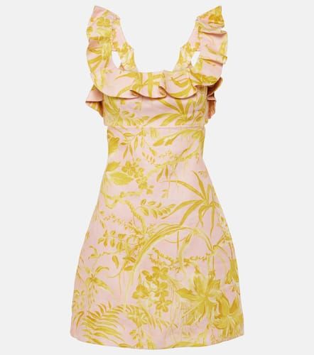 Golden Ruffle floral linen minidress - Zimmermann - Modalova