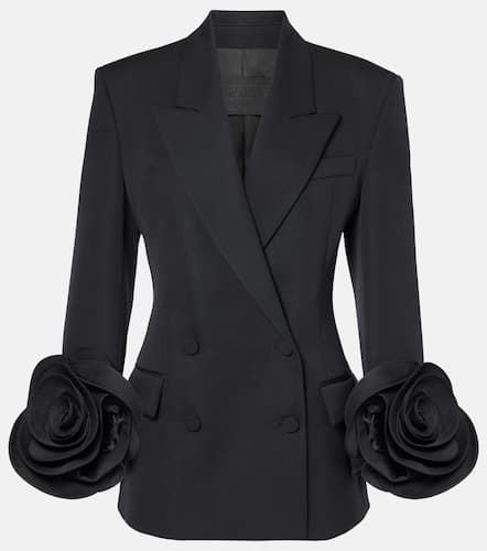 Floral-appliquÃ© virgin wool grisaille blazer - Valentino - Modalova