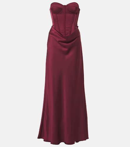 Embellished draped satin corset gown - Rotate - Modalova