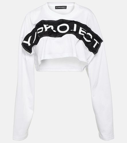 Top cropped in jersey di cotone con logo - Y/Project - Modalova