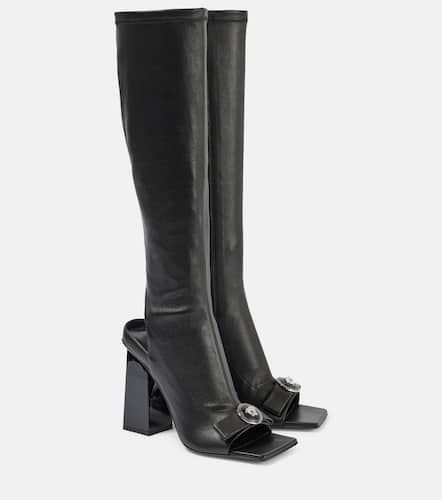Gianni Ribbon leather knee-high boots - Versace - Modalova