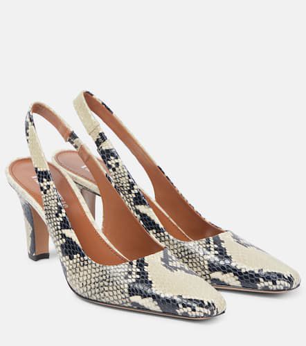 Belle 75 snake-effect leather slingback pumps - Paris Texas - Modalova