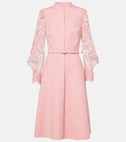 Guipure lace-trimmed wool-blend midi dress - Oscar de la Renta - Modalova