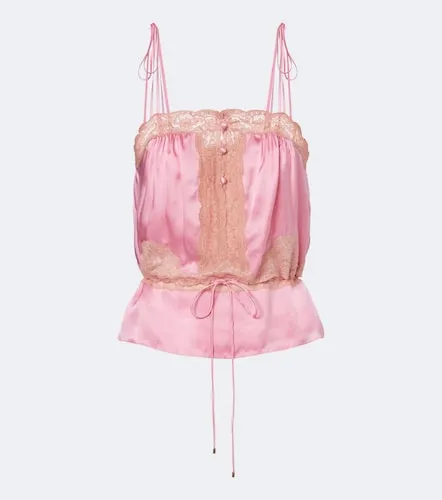 Chloé Top de satén de seda con encaje - Chloe - Modalova