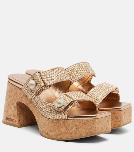 Fayence raffia-effect platform sandals - Jimmy Choo - Modalova
