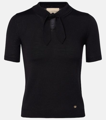 VLogo tie-neck wool-blend top - Valentino - Modalova