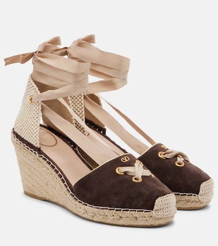 Espadrillas VLogo in suede con zeppa - Valentino Garavani - Modalova