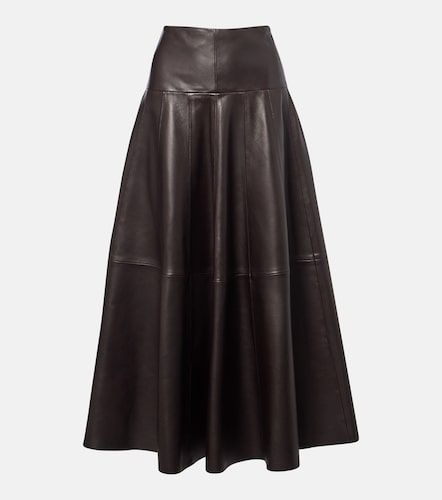 Daria leather midi skirt - Nour Hammour - Modalova