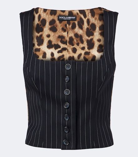 Pinstriped wool-blend vest - Dolce&Gabbana - Modalova