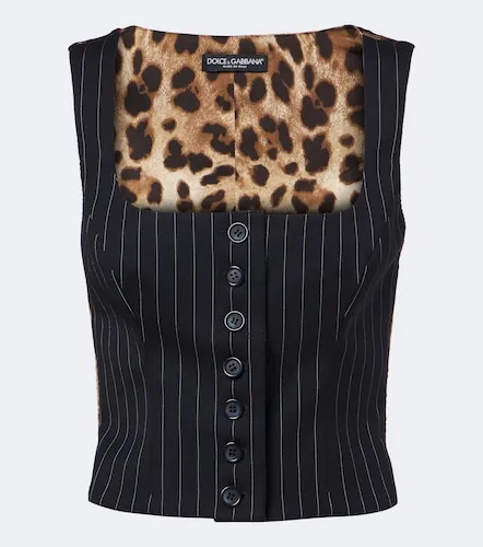 Pinstriped wool-blend vest - Dolce&Gabbana - Modalova