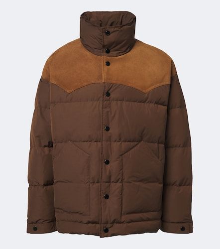 Ami Paris Suede-trimmed down jacket - Ami Paris - Modalova