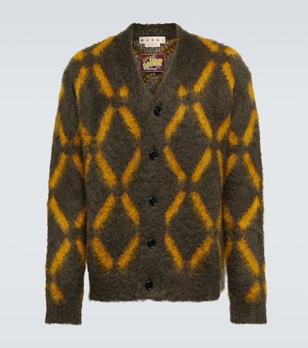 Intarsia mohair-blend cardigan - Marni - Modalova