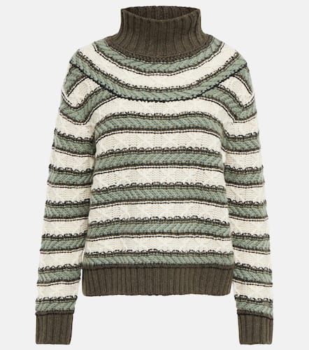 Striped cashmere turtleneck sweater - Loro Piana - Modalova