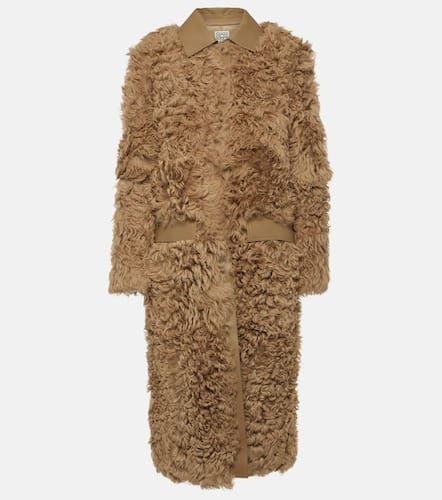 Leather-trimmed shearling coat - Toteme - Modalova