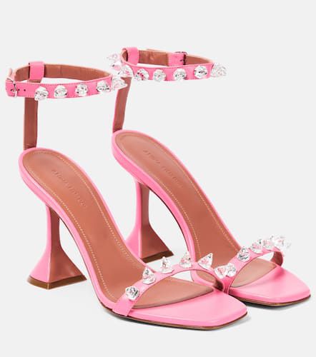 Julia embellished leather sandals - Amina Muaddi - Modalova