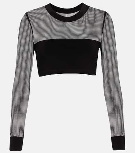 Mesh and jersey crop top - Norma Kamali - Modalova