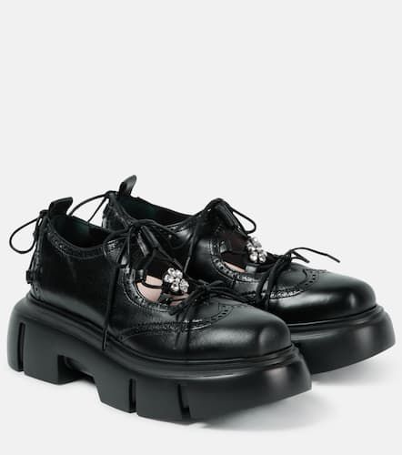 Embellished leather platform brogues - Simone Rocha - Modalova