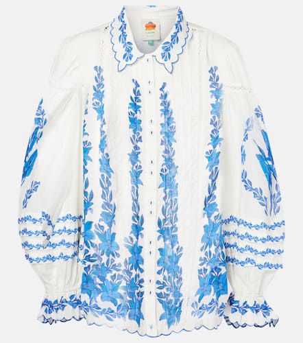 Farm Rio Blue Yard cotton blouse - Farm Rio - Modalova