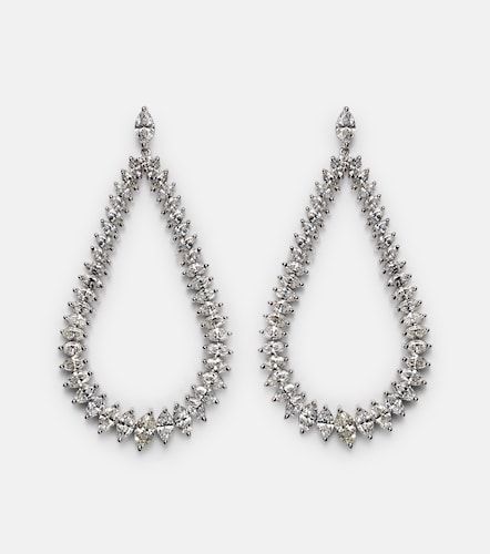 Pendientes largos Swing de oro blanco de 18 ct con diamantes - Anita Ko - Modalova