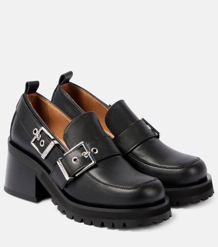 Feminine faux leather platform loafers - Ganni - Modalova