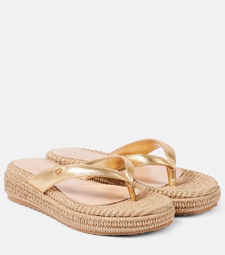 Woven metallic leather thong sandals - Gianvito Rossi - Modalova