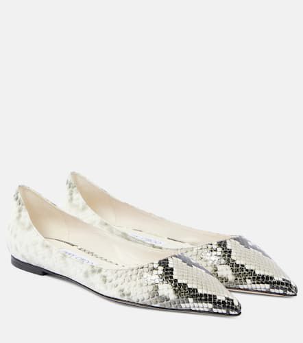 Love snake-effect leather ballet flats - Jimmy Choo - Modalova