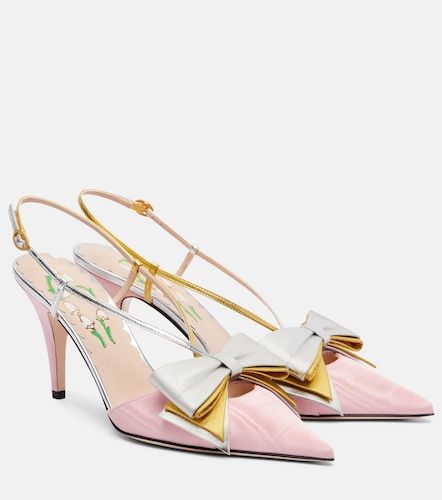 Pumps slingback Bowow 85 in moiré e pelle - Valentino Garavani - Modalova
