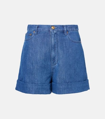 Cotton and linen denim shorts - Valentino - Modalova