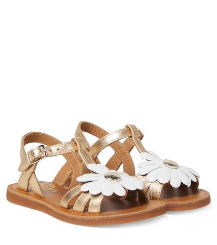 Sandalias Plagette Big Flo de piel metalizada - Pom d'Api - Modalova