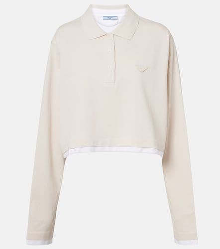 Polo in piqué di cotone e jersey - Prada - Modalova