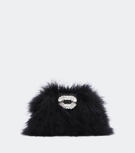 Camelia embellished feather clutch - Amina Muaddi - Modalova