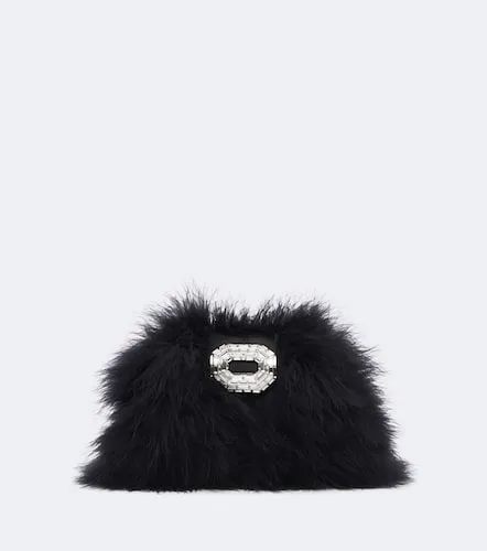 Clutch Camelia de plumas adornado - Amina Muaddi - Modalova